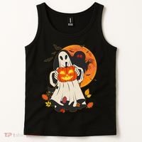 Spooky Halloween Autumn Ghost Jackolantern Tank Top thumb 2