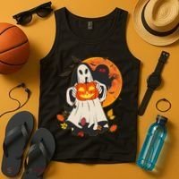 Spooky Halloween Autumn Ghost Jackolantern Tank Top thumb 4