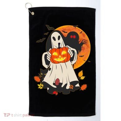 Spooky Halloween Autumn Ghost Jackolantern Golf Towel