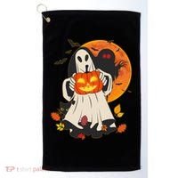 Spooky Halloween Autumn Ghost Jackolantern Golf Towel thumb 0