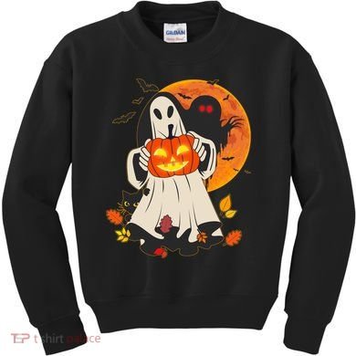 Spooky Halloween Autumn Ghost Jackolantern Kids Sweatshirt