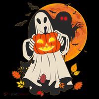 Spooky Halloween Autumn Ghost Jackolantern Kids Long Sleeve Shirt thumb 2