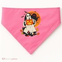 Spooky Halloween Autumn Ghost Jackolantern USA-Made Doggie Bandana thumb 0