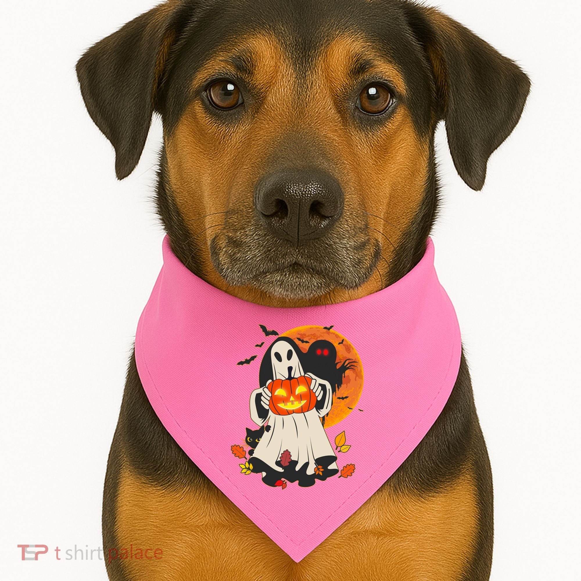Spooky Halloween Autumn Ghost Jackolantern USA-Made Doggie Bandana