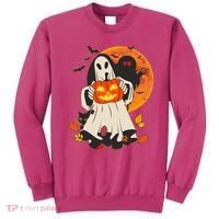 Spooky Halloween Autumn Ghost Jackolantern Sweatshirt thumb 0