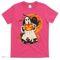 Spooky Halloween Autumn Ghost Jackolantern T-Shirt thumb 0