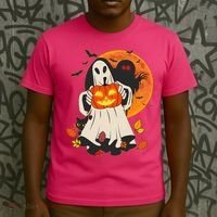 Spooky Halloween Autumn Ghost Jackolantern T-Shirt thumb 3