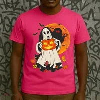 Spooky Halloween Autumn Ghost Jackolantern T-Shirt thumb 3