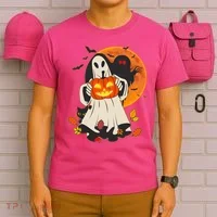 Spooky Halloween Autumn Ghost Jackolantern T-Shirt thumb 6