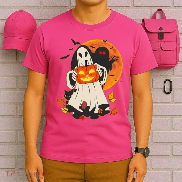 Spooky Halloween Autumn Ghost Jackolantern T-Shirt