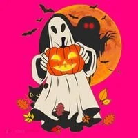 Spooky Halloween Autumn Ghost Jackolantern T-Shirt thumb 7