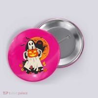 Spooky Halloween Autumn Ghost Jackolantern Button thumb 0