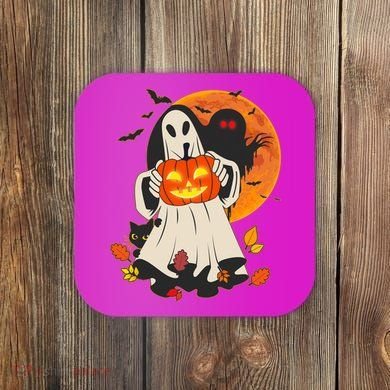 Spooky Halloween Autumn Ghost Jackolantern Coaster