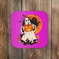 Spooky Halloween Autumn Ghost Jackolantern Coaster thumb 0
