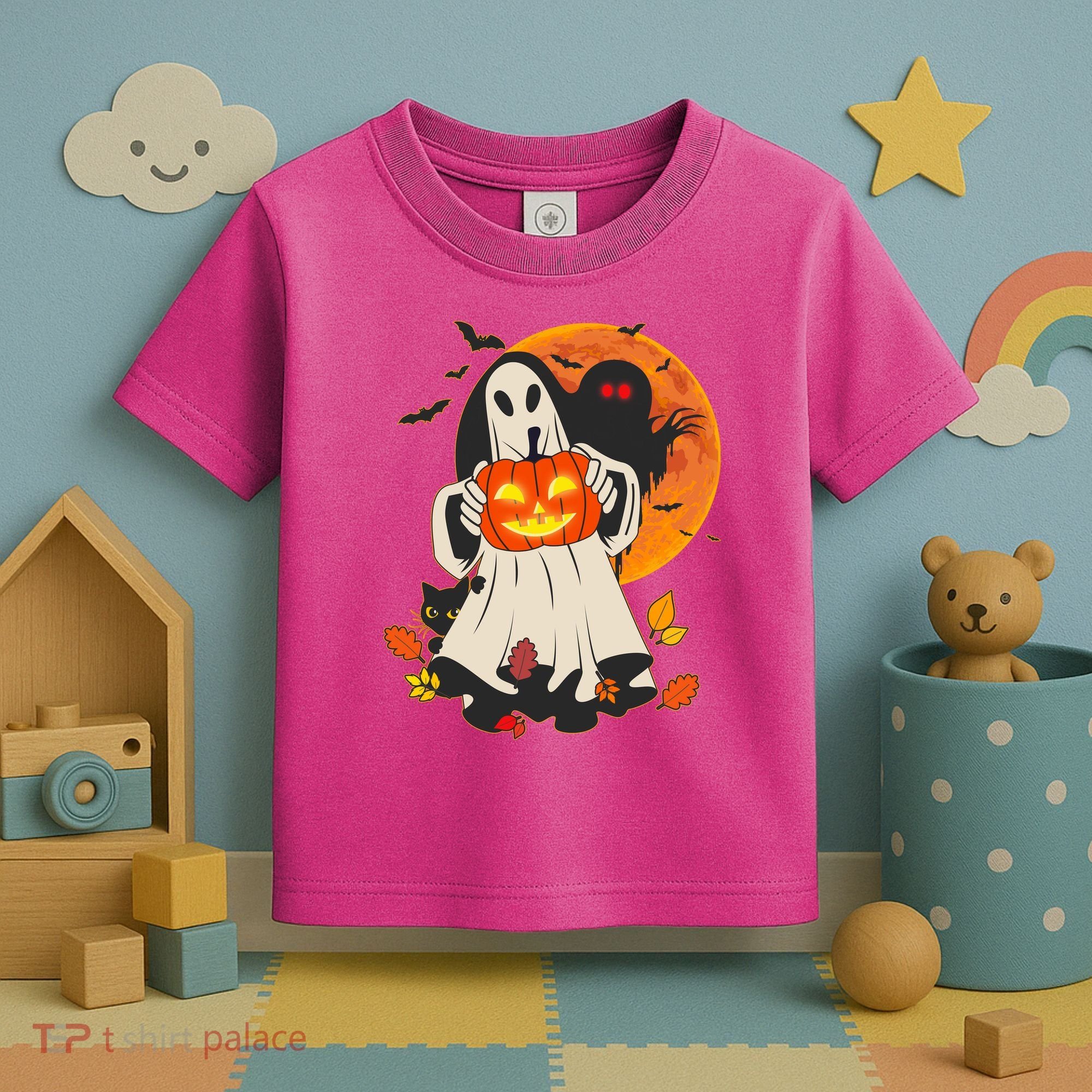Spooky Halloween Autumn Ghost Jackolantern Toddler T-Shirt