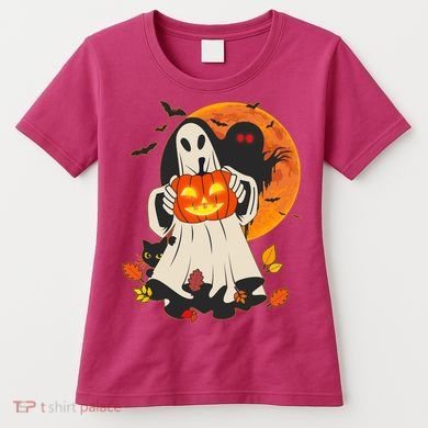 Spooky Halloween Autumn Ghost Jackolantern Women's T-Shirt