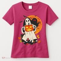 Spooky Halloween Autumn Ghost Jackolantern Women's T-Shirt thumb 0