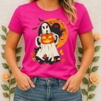 Spooky Halloween Autumn Ghost Jackolantern Women's T-Shirt thumb 2