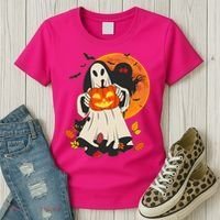 Spooky Halloween Autumn Ghost Jackolantern Women's T-Shirt thumb 3