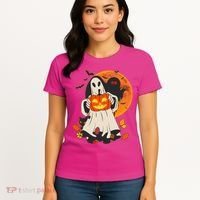 Spooky Halloween Autumn Ghost Jackolantern Women's T-Shirt thumb 4