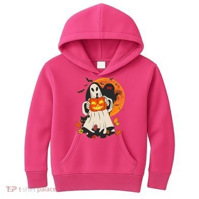 Spooky Halloween Autumn Ghost Jackolantern Kids Hoodie