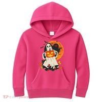 Spooky Halloween Autumn Ghost Jackolantern Kids Hoodie thumb 0
