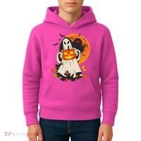 Spooky Halloween Autumn Ghost Jackolantern Kids Hoodie thumb 4
