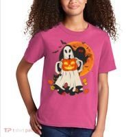 Spooky Halloween Autumn Ghost Jackolantern Kids T-Shirt thumb 2