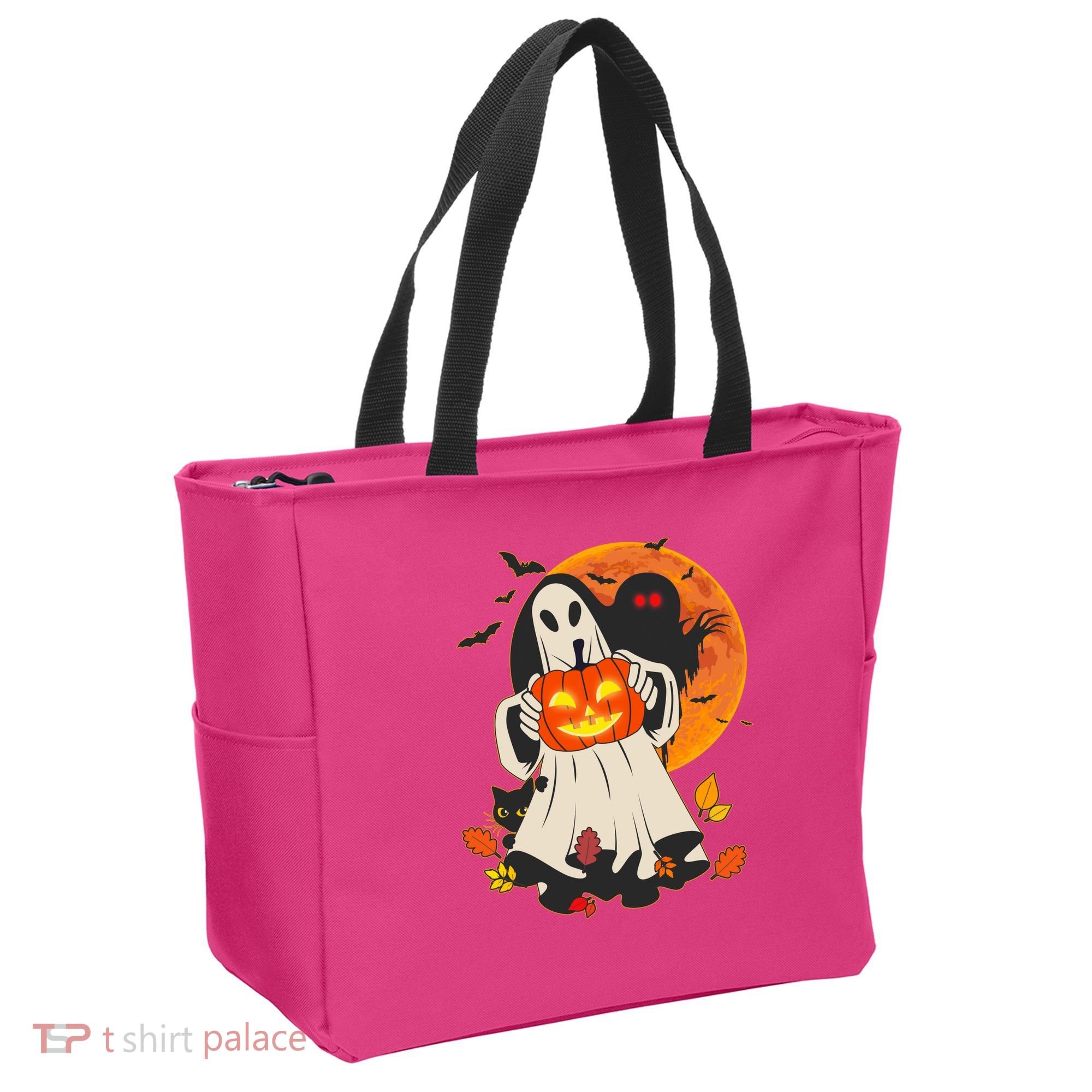 Spooky Halloween Autumn Ghost Jackolantern Tote Bag