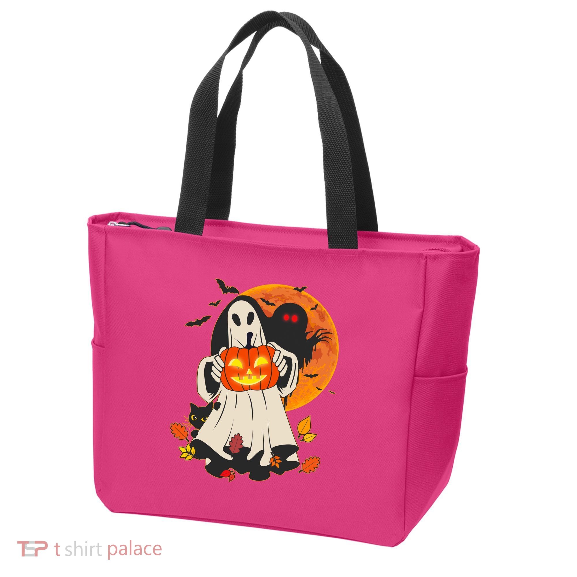 Spooky Halloween Autumn Ghost Jackolantern Tote Bag