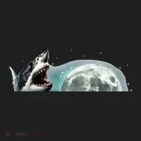 Sharks Howling At Moon Cosmic Space Women's Sweatshirt thumb 2