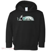 Sharks Howling At Moon Cosmic Space Toddler Hoodie thumb 0