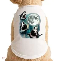Sharks Howling At Moon Cosmic Space Doggie Tank thumb 0