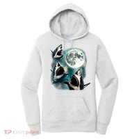 Sharks Howling At Moon Cosmic Space Women's Hoodie thumb 0