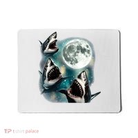 Sharks Howling At Moon Cosmic Space Mousepad thumb 0