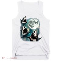 Sharks Howling At Moon Cosmic Space Tank Top thumb 0