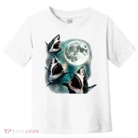 Sharks Howling At Moon Cosmic Space Toddler T-Shirt thumb 0