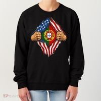 Super Hero American Portuguese Pride Combo Flag Women's Sweatshirt thumb 0