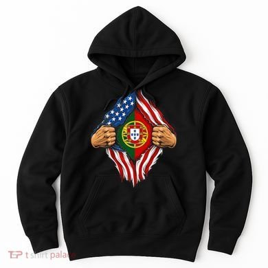 Super Hero American Portuguese Pride Combo Flag Hoodie