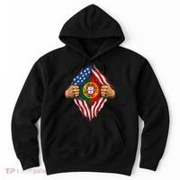 Super Hero American Portuguese Pride Combo Flag Hoodie thumb 0