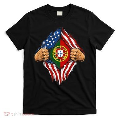 Super Hero American Portuguese Pride Combo Flag T-Shirt