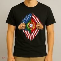 Super Hero American Portuguese Pride Combo Flag T-Shirt thumb 3