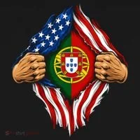 Super Hero American Portuguese Pride Combo Flag Button thumb 1