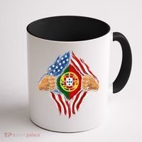 Super Hero American Portuguese Pride Combo Flag Coffee Mug thumb 1