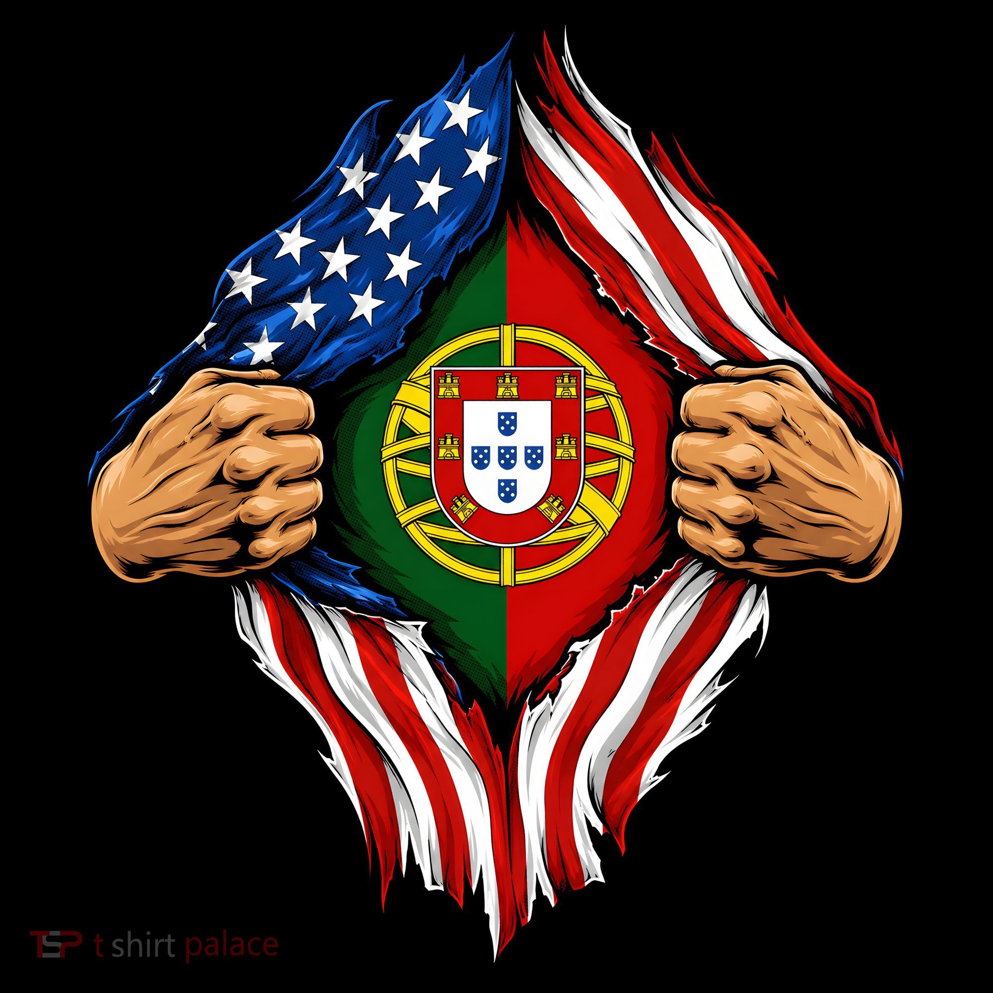 Super Hero American Portuguese Pride Combo Flag Coffee Mug