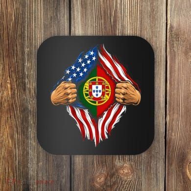 Super Hero American Portuguese Pride Combo Flag Coaster