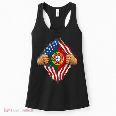 Super Hero American Portuguese Pride Combo Flag Women's Tank Top