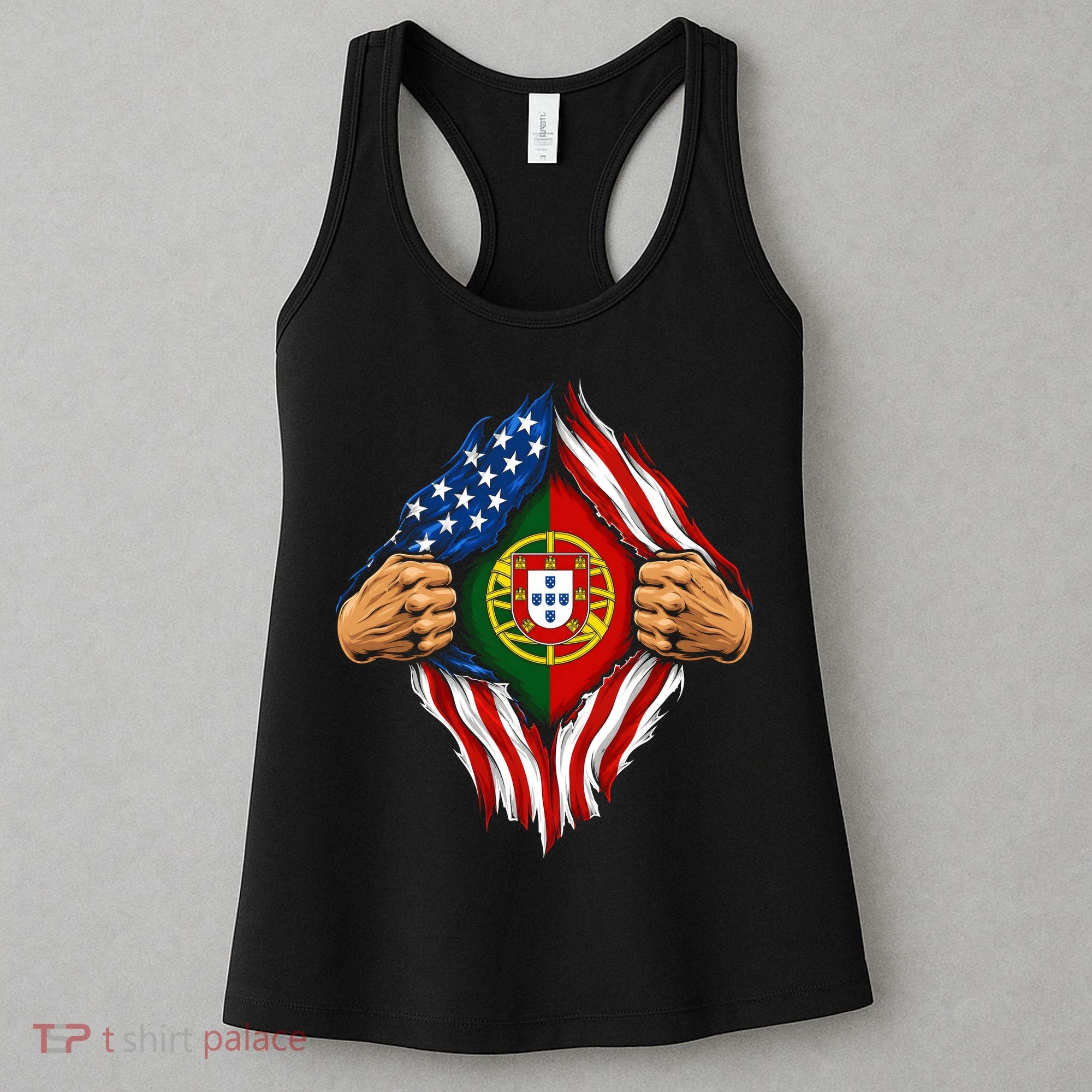 Super Hero American Portuguese Pride Combo Flag Women's Tank Top