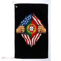 Super Hero American Portuguese Pride Combo Flag Golf Towel thumb 0