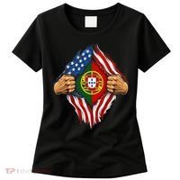 Super Hero American Portuguese Pride Combo Flag Women's T-Shirt thumb 0